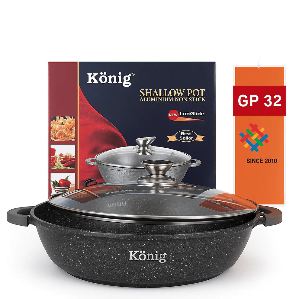 König Granitna Tava sa Staklenim Poklopcem