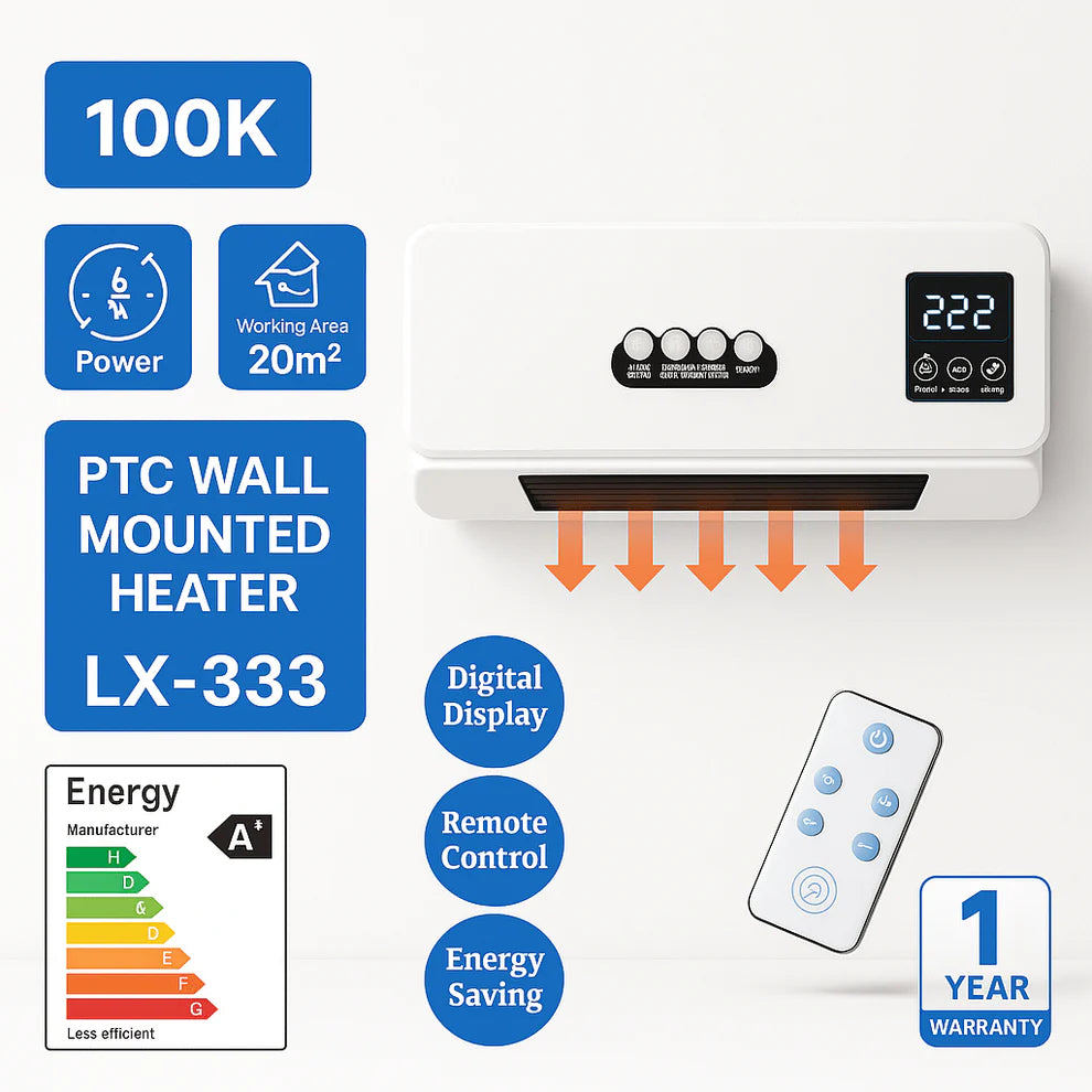 Zidni Električni Grijač s Daljinskim
